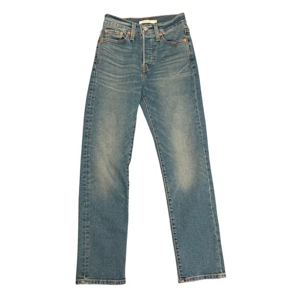 Levi’s Wedgie Straight Medium Wash Button Fly Jeans 24 - Picture 2 of 9